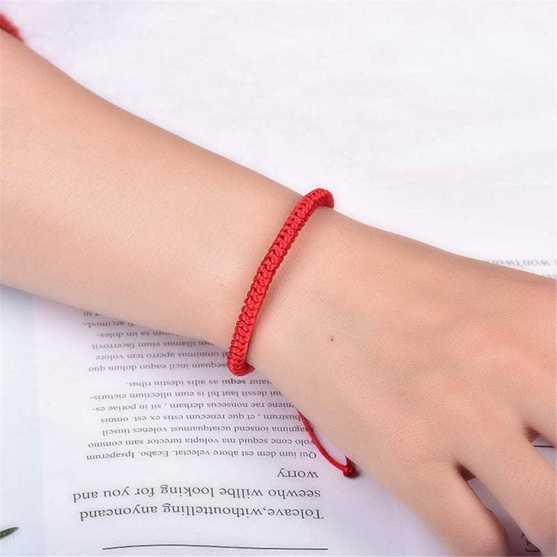 kelistom Handmade String Bracelet for Women Men Simple Red Black Braided Adjustable Charm Bracelets Minimalist Jewelry - Image 2